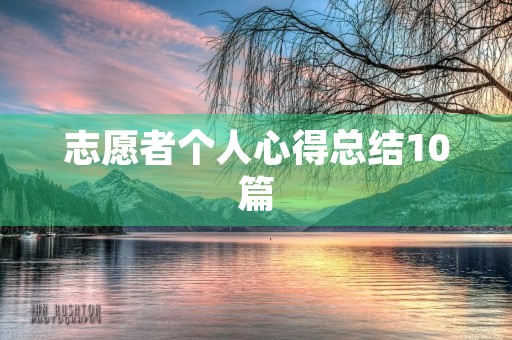 志愿者个人心得总结10篇