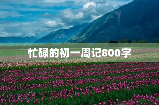 忙碌的初一周记800字 忙碌的初一周记800字