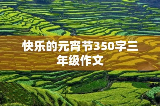快乐的元宵节350字三年级作文 快乐的元宵节350字三年级作文