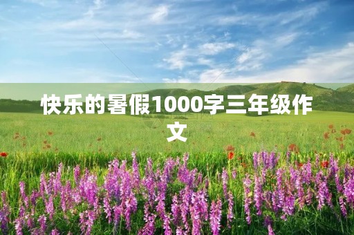 快乐的暑假1000字三年级作文 快乐的暑假1000字三年级作文