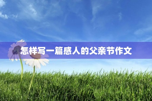 怎样写一篇感人的父亲节作文