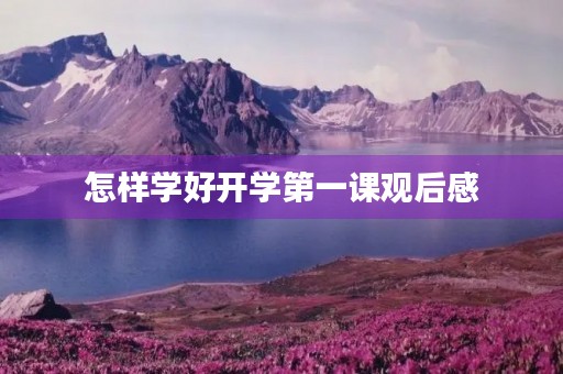 怎样学好开学第一课观后感 怎样学好开学第一课观后感