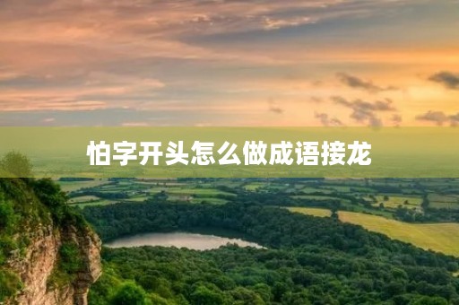 怕字开头怎么做成语接龙