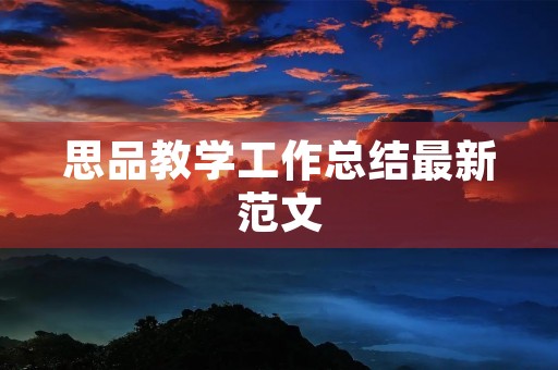 思品教学工作总结最新范文
