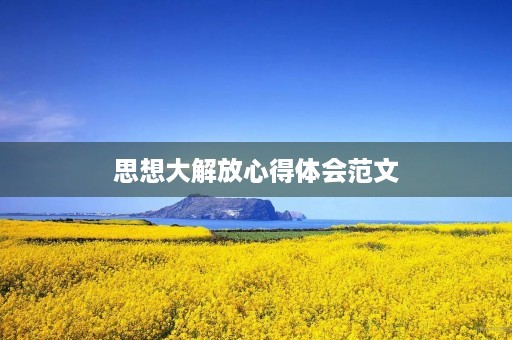 思想大解放心得体会范文