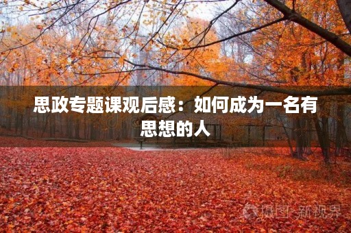 思政专题课观后感:如何成为一名有思想的人 思政专题课观后感:如何成为一名有思想的人