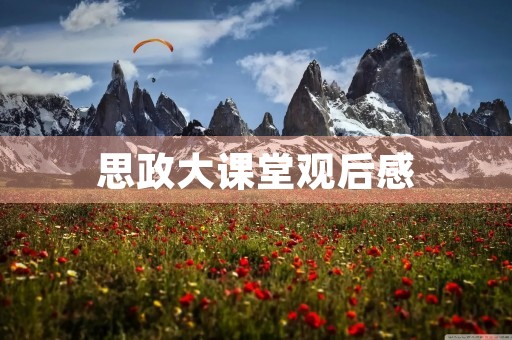 思政大课堂观后感