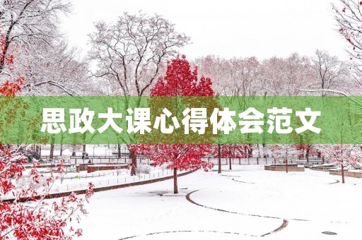 思政大课心得体会范文