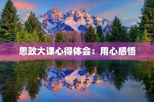 思政大课心得体会：用心感悟，用行动践行