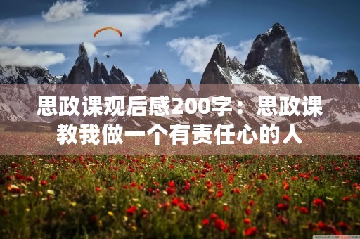 思政课观后感200字:思政课教我做一个有责任心的人 思政课观后感200字:思政课教我做一个有责任心的人