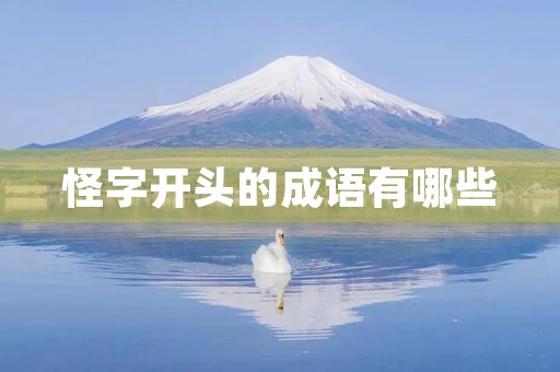 怪字开头的成语有哪些