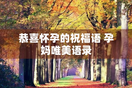 恭喜怀孕的祝福语 孕妈唯美语录