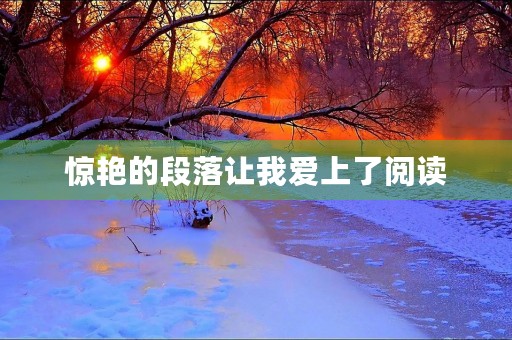 惊艳的段落让我爱上了阅读