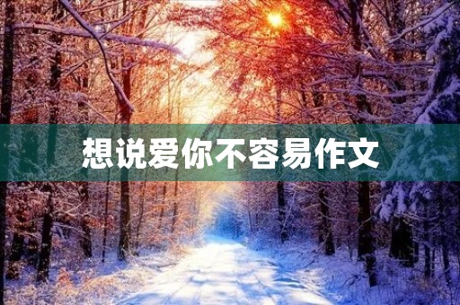 想说爱你不容易作文 想说爱你不容易作文