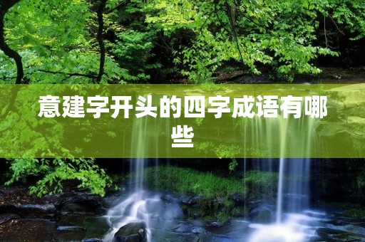 意建字开头的四字成语有哪些 意建字开头的四字成语有哪些