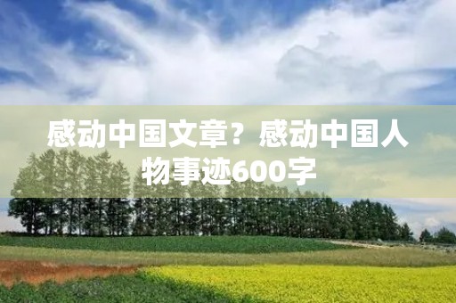 感动中国文章？感动中国人物事迹600字