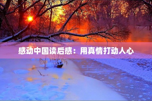 感动中国读后感：用真情打动人心