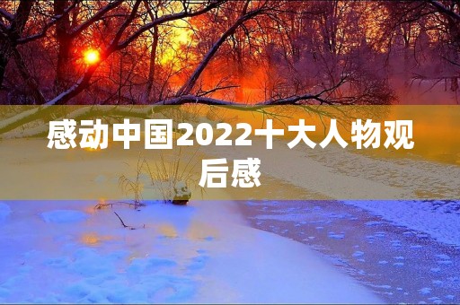 感动中国2022十大人物观后感 感动中国2022十大人物观后感