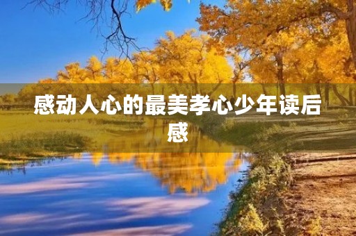 感动人心的最美孝心少年读后感 感动人心的最美孝心少年读后感
