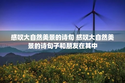 感叹大自然美景的诗句 感叹大自然美景的诗句子和朋友在其中