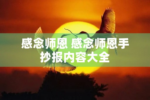 感念师恩 感念师恩手抄报内容大全