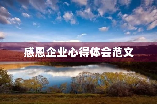 感恩企业心得体会范文