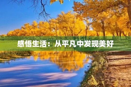 感悟生活:从平凡中发现美好 感悟生活:从平凡中发现美好