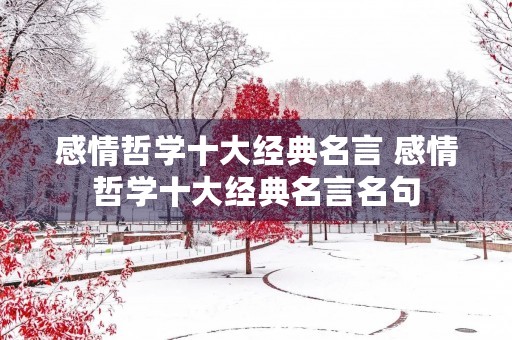 感情哲学十大经典名言 感情哲学十大经典名言名句