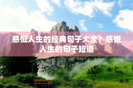感慨人生的经典句子大全？感慨人生的句子短语