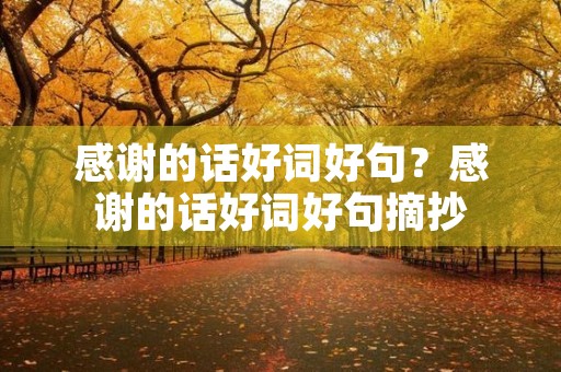 感谢的话好词好句？感谢的话好词好句摘抄