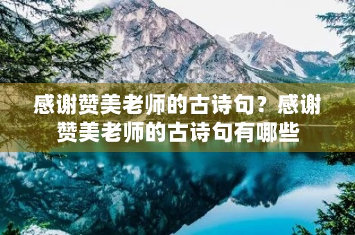 感谢赞美老师的古诗句？感谢赞美老师的古诗句有哪些