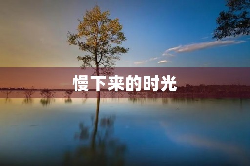 慢下来的时光