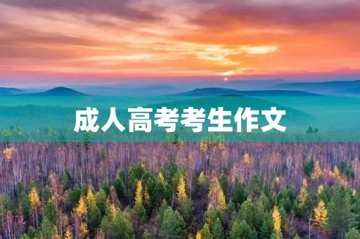 成人高考考生作文