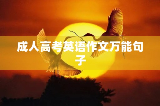 成人高考英语作文万能句子 成人高考英语作文万能句子