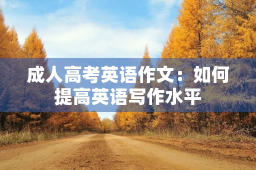 成人高考英语作文:如何提高英语写作水平 成人高考英语作文:如何提高英语写作水平