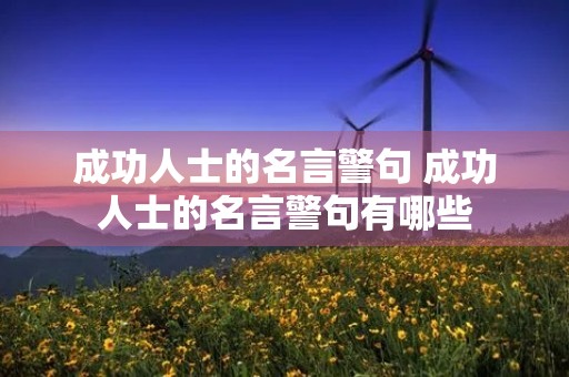 成功人士的名言警句 成功人士的名言警句有哪些 成功人士的名言警句 成功人士的名言警句有哪些