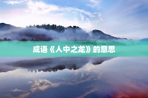 成语《人中之龙》的意思 成语《人中之龙》的意思