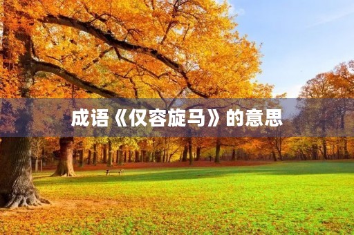 成语《仅容旋马》的意思 成语《仅容旋马》的意思