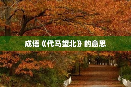 成语《代马望北》的意思