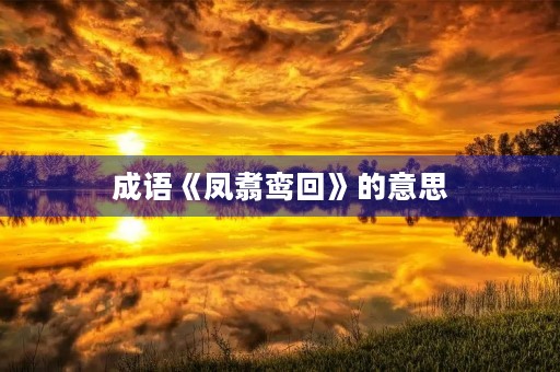 成语《凤翥鸾回》的意思