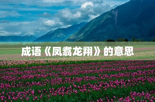 成语《凤翥龙翔》的意思 成语《凤翥龙翔》的意思