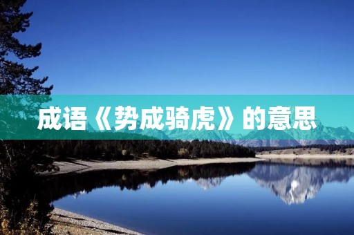 成语《势成骑虎》的意思 成语《势成骑虎》的意思