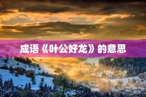 成语《叶公好龙》的意思
