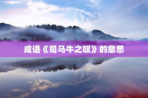 成语《司马牛之叹》的意思 成语《司马牛之叹》的意思