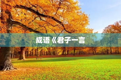 成语《君子一言,快马一鞭》的意思 成语《君子一言,快马一鞭》的意思