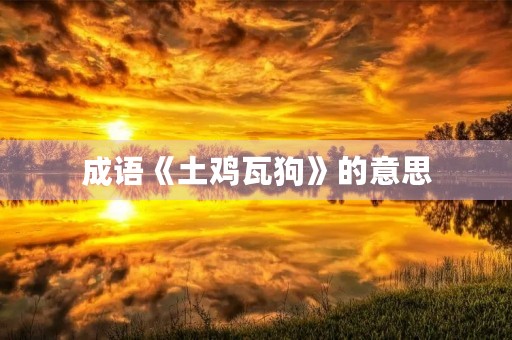 成语《土鸡瓦狗》的意思