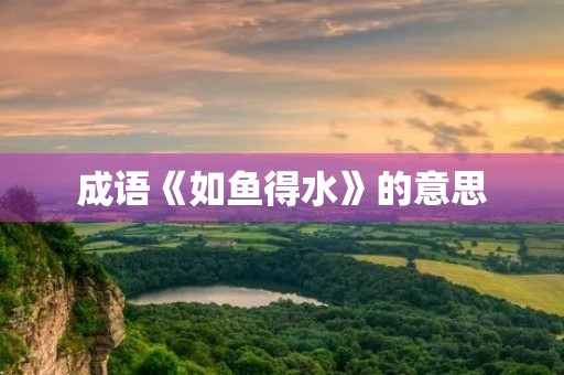 成语《如鱼得水》的意思 成语《如鱼得水》的意思