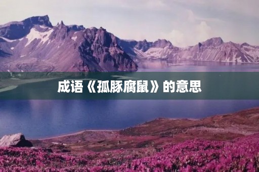 成语《孤豚腐鼠》的意思 成语《孤豚腐鼠》的意思
