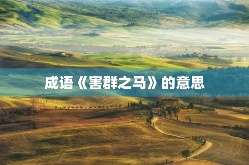 成语《害群之马》的意思