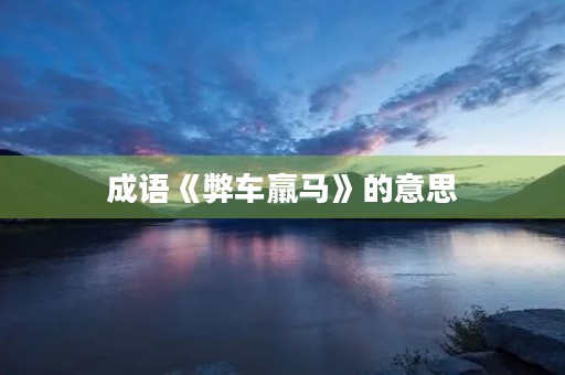 成语《弊车羸马》的意思 成语《弊车羸马》的意思